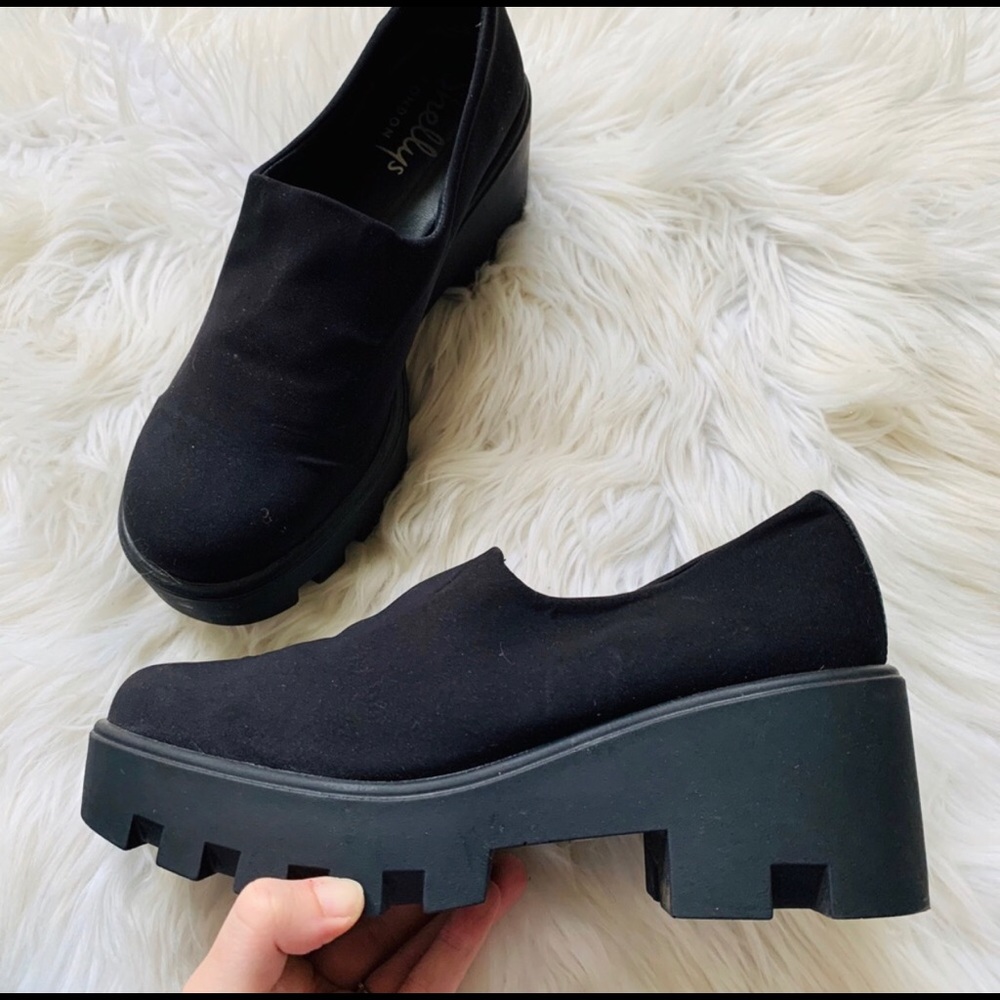 Shellys London Karen Black Chunky Platform Slip On